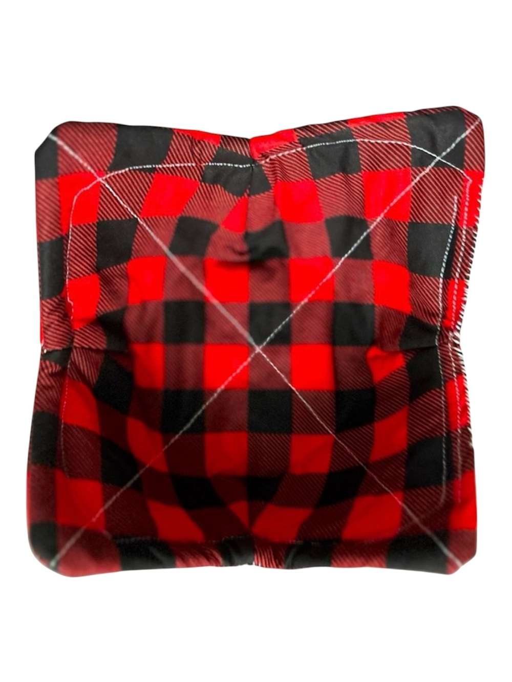 Hand Crafted Red Buffalo Plaid Microwave Bowl Cozy 100% Cotton
